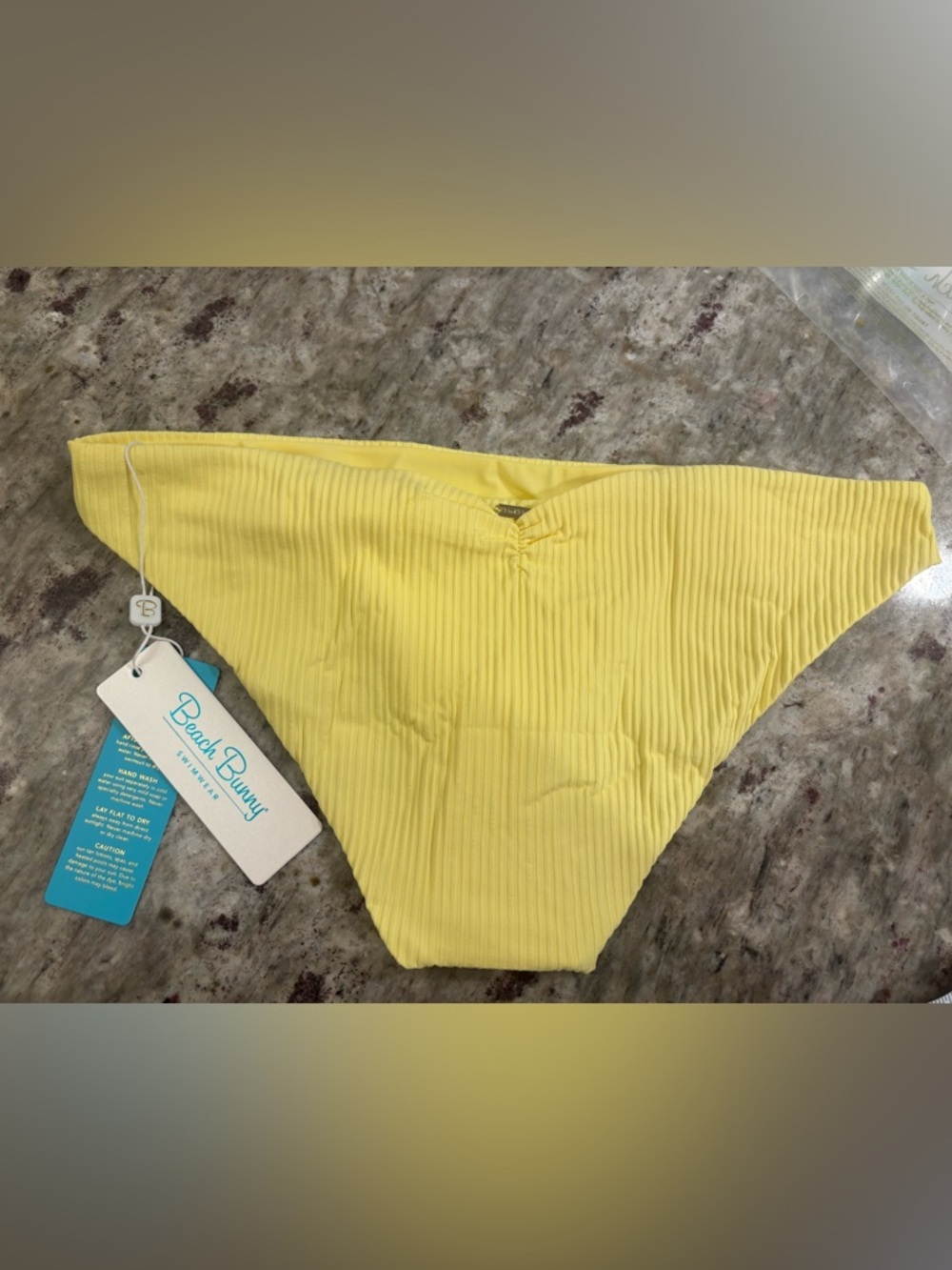 Beach Bunny Bright Yellow Ribbed Bikini Bottoms